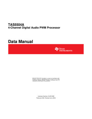 TAS5504A 数据手册首页