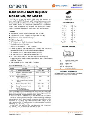 MC14014B 数据手册首页