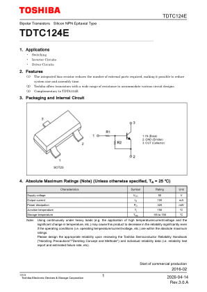 TDTC124E 数据手册首页