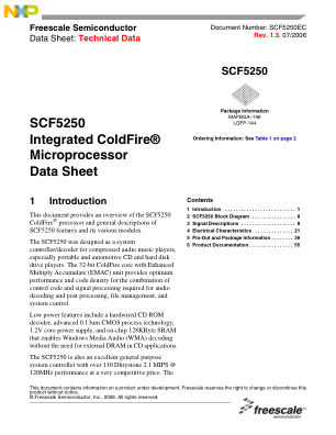 SCF5250EC 数据手册首页