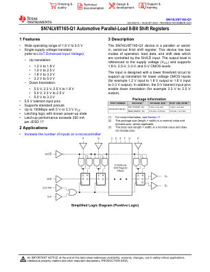 SN74LV8T165-Q1 数据手册首页