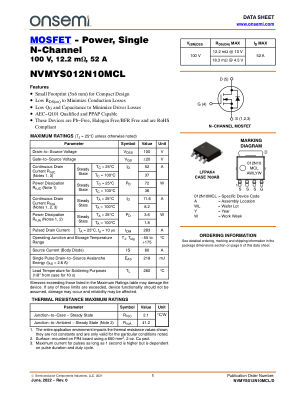 NVMYS012N10MCL 数据手册首页