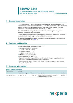 74AVC16244DGG datasheet cover page