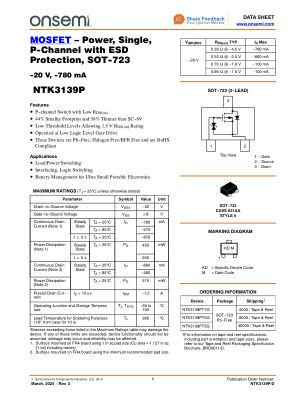 NTK3139P datasheet cover page
