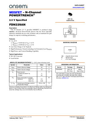FDN339AN 数据手册首页