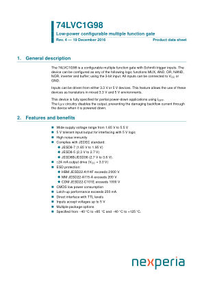 74LVC1G98GF datasheet cover page