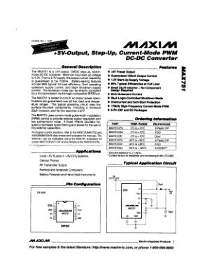 MAX751 数据手册首页