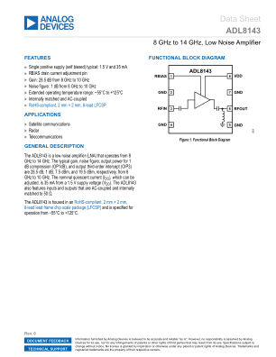 ADL8143 数据手册首页