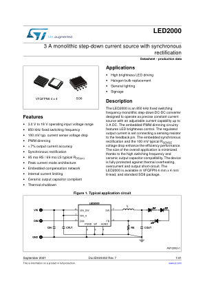 LED2000 datasheet cover page