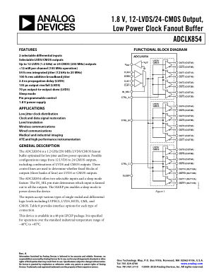 ADCLK854 数据手册首页