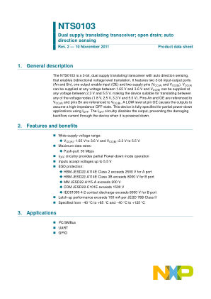 NTS0103 datasheet cover page