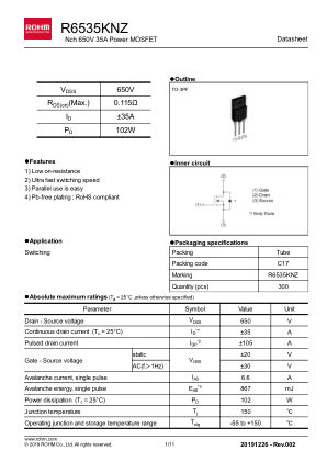 R6535KNZ 数据手册首页