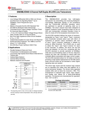 SN65MLVD040 datasheet cover page
