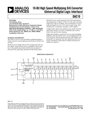DAC10 datasheet cover page