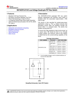 SN74CBTLV3125 datasheet cover page
