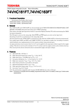 74VHC163FT datasheet cover page