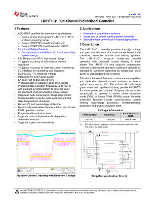 LM5171-Q1 datasheet cover page
