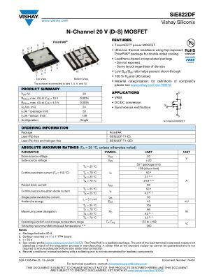 SIE822DF datasheet cover page