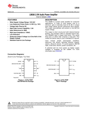 LM380 数据手册首页