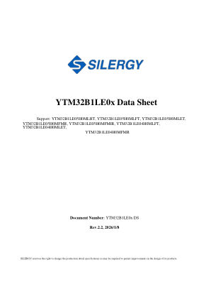 YTM32B1LE05H0MFMR 数据手册首页