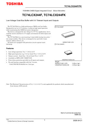 TC74LCX244F datasheet cover page