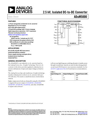 ADUM5000 datasheet cover page