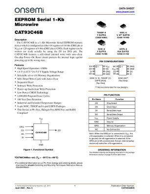 CAT93C46B 数据手册首页