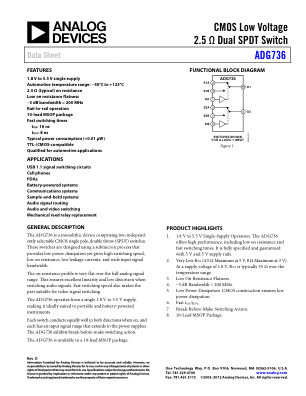 ADG736 datasheet cover page