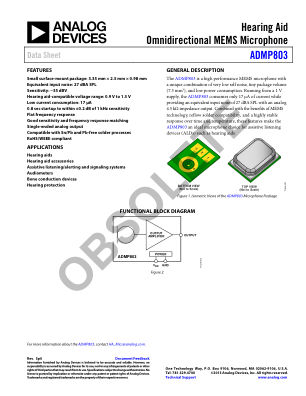ADMP803 数据手册首页