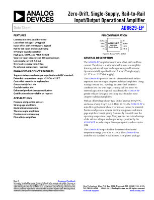 AD8629-EP datasheet cover page