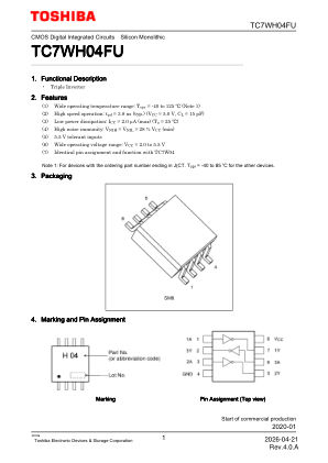 TC7WH04FU datasheet cover page