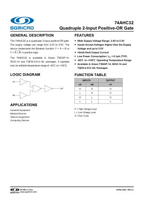 74AHC32 datasheet cover page