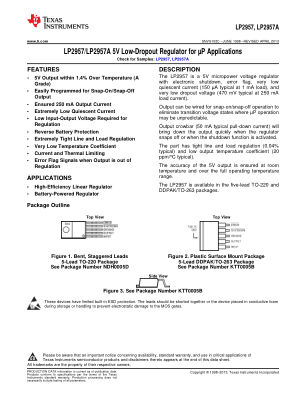 LP2957A datasheet cover page