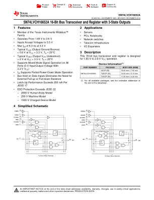 SN74LVCH16652A 数据手册首页