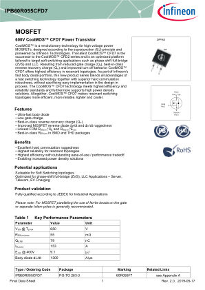 IPB60R055CFD7 datasheet cover page