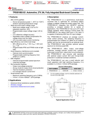 TPS551892-Q1 datasheet cover page