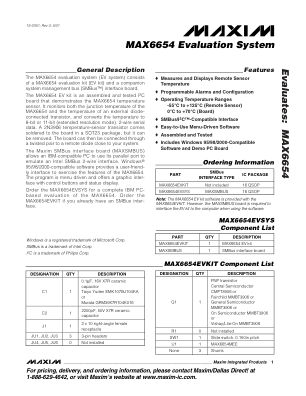 MAX6654EVSYS datasheet cover page