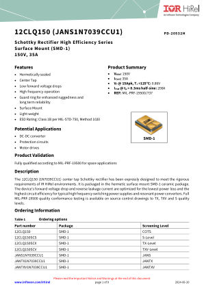 12CLQ150 datasheet cover page