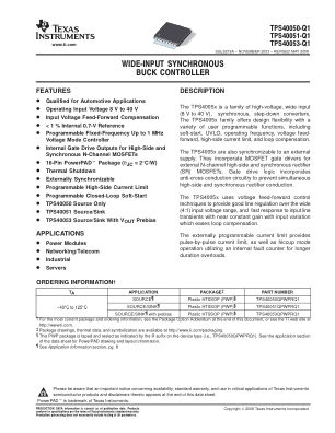 TPS40051-Q1 datasheet cover page