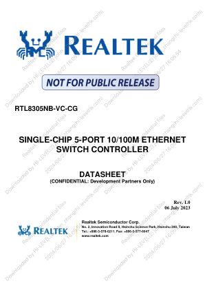 RTL8305NB-VC-CG datasheet cover page