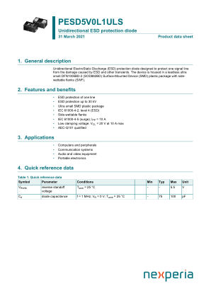 PESD5V0L1ULSYL datasheet cover page