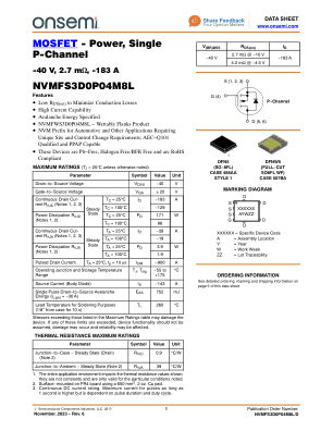 NVMFS3D0P04M8L 数据手册首页