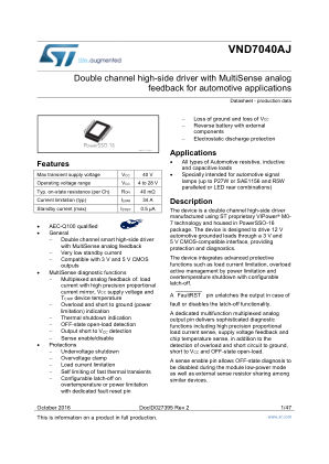 VND7040AJ datasheet cover page