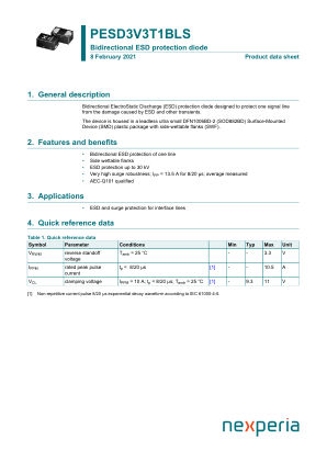 PESD3V3T1BLSAYL datasheet cover page