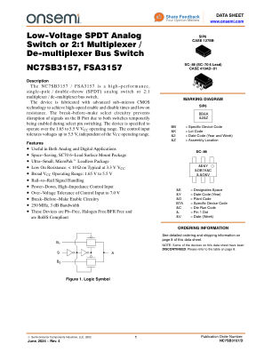 NC7SB3157 datasheet cover page