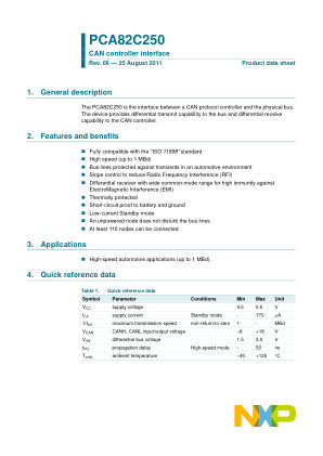 PCA82C250 datasheet cover page