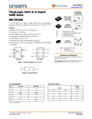 NC7SV08 数据手册首页