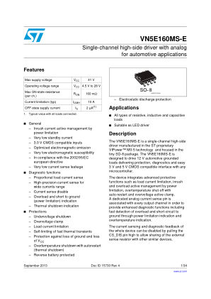VN5E160MS-E 数据手册首页