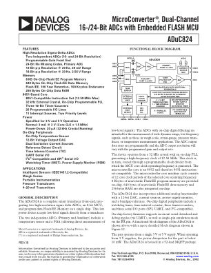 ADUC824 数据手册首页