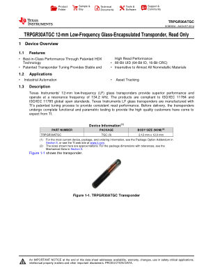 TRPGR30ATGC datasheet cover page